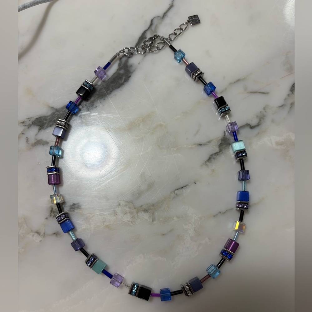 Multicolor Glass Cube Bead Necklace - Women Jewelry